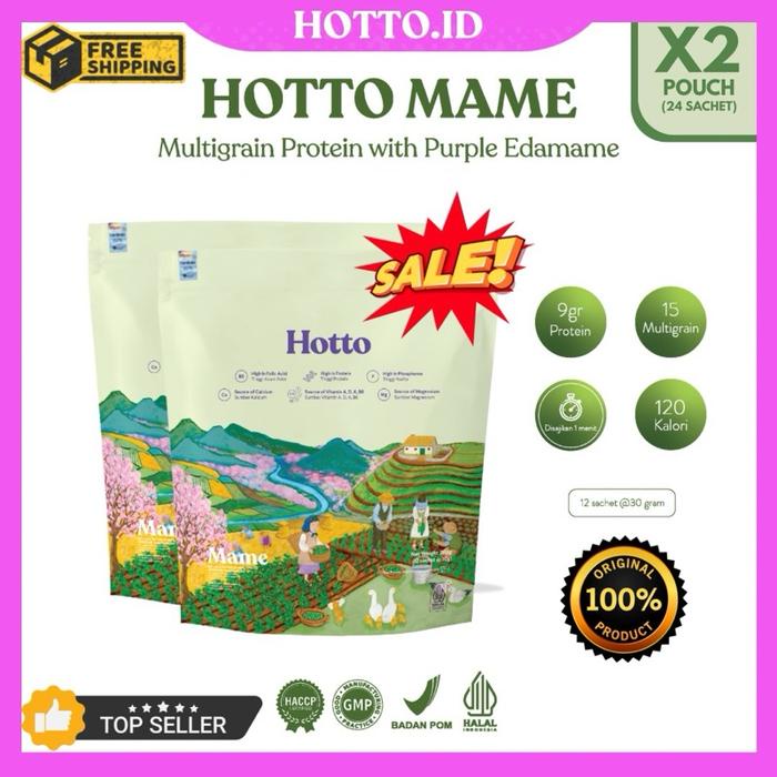

Diskon New!!! Hotto Mame 2 Pouch (24 Sachet) Multigrain Protein With Edamame Cod