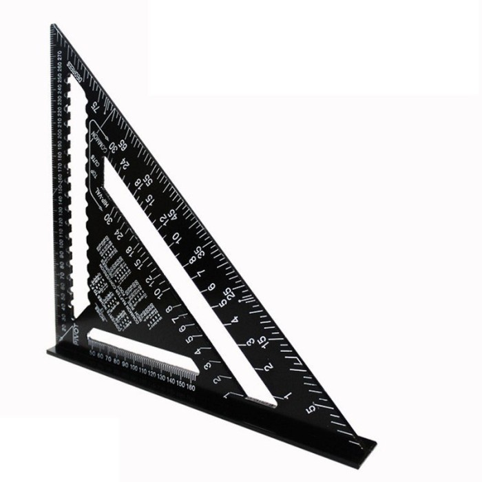 

Kualitas Terjamin Penggaris Siku Segitiga 30Cm 12Inch Aluminium / Speed Square / Sudut
