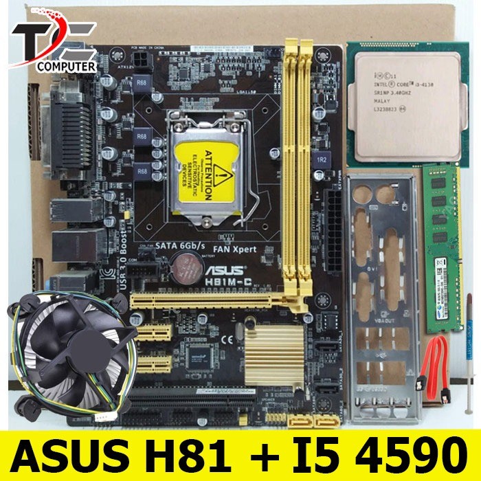 Paket Mobo Mainboard Intel LGA 1150 H81 ASUS + PROCESSOR I5 4570