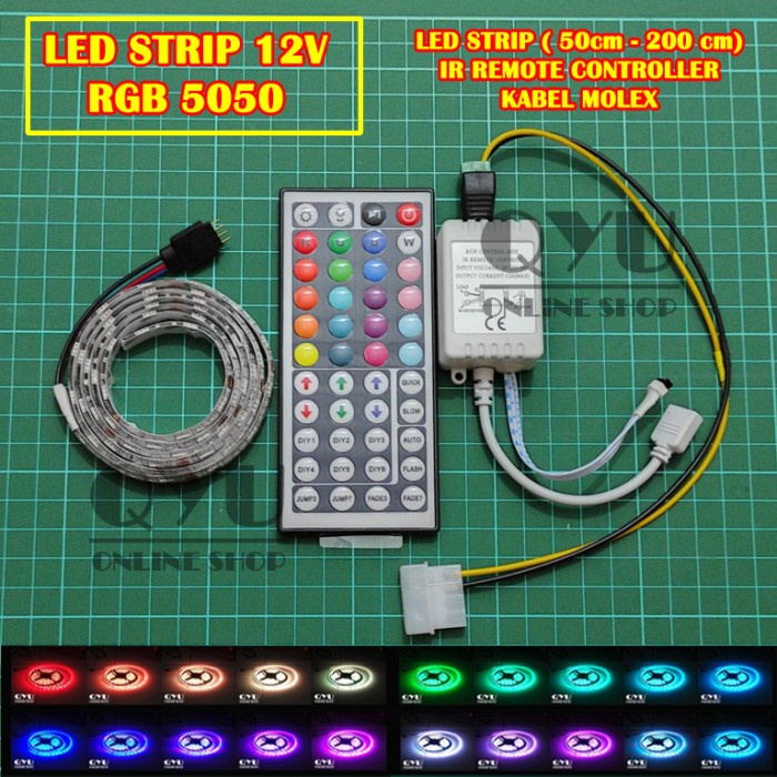 LED Strip RGB 5050 + Remote Control (single) + Molex ( Modif Case PC )