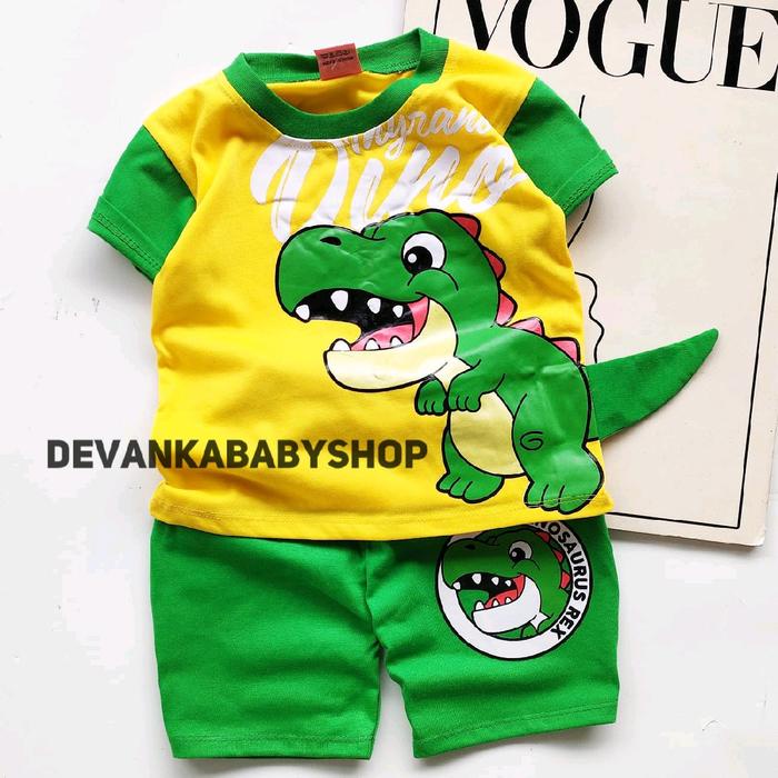 BAJU DINO ANAK SETELAN DINOSAURUS ANAK LAKI LAKI ADA TOPI UNTUK UNTUK UMUR 1-10 TAHUN LAKI-LAKI