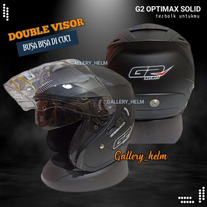 HELM G2 OPTIMAX HITAM DOFF HELM HALF FACE MODEL INK DYNAMIC Motor - Motorcycle Double Visor