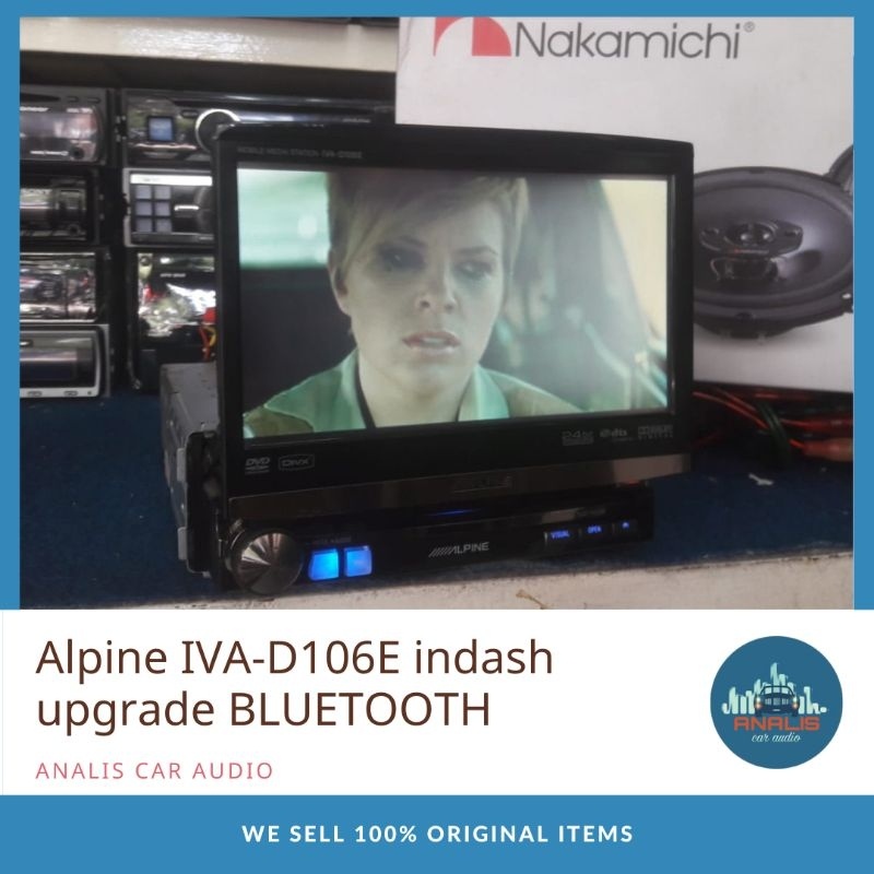 Head Unit Single Din Alpine Iva-D106E Indash Upgrade Bluetooth Ds02