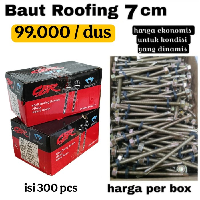 SKRUP ROOFING 7 CM / ROOFING EKONOMIS 7 CM (HARGA PER DUS)