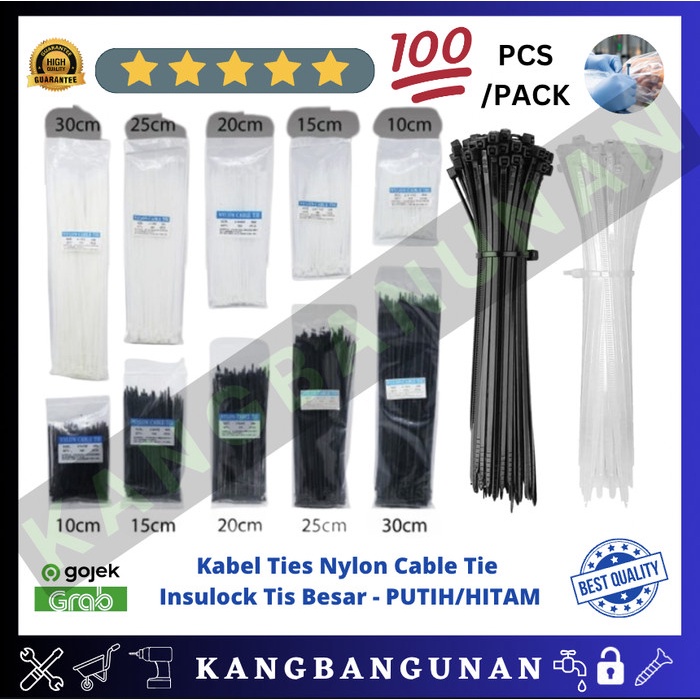 

Cable ties tebal 20 cm isi 100 pcs Izumo Putih Nylon Insulock