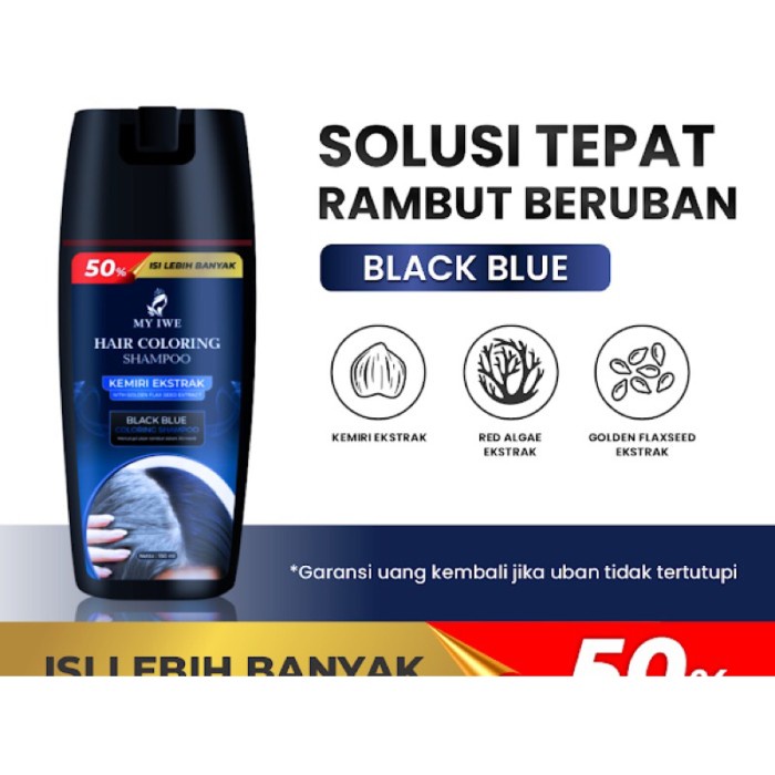My Iwe Hair Coloring Shampoo Black Blue 150Ml