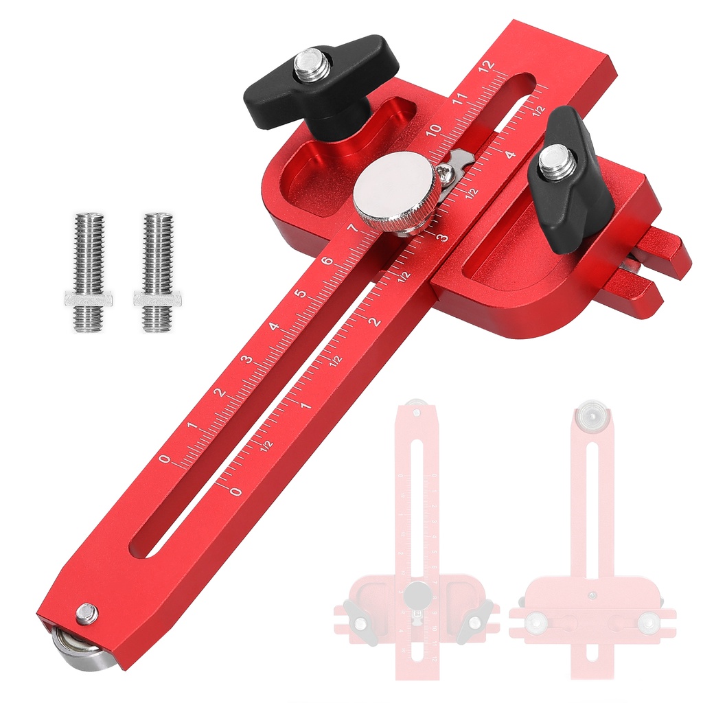 Precision Marking T-Ruler Aluminum Alloy Woodworking Scribe Marking Gauge Deluxe Crossed-out Hole Sc