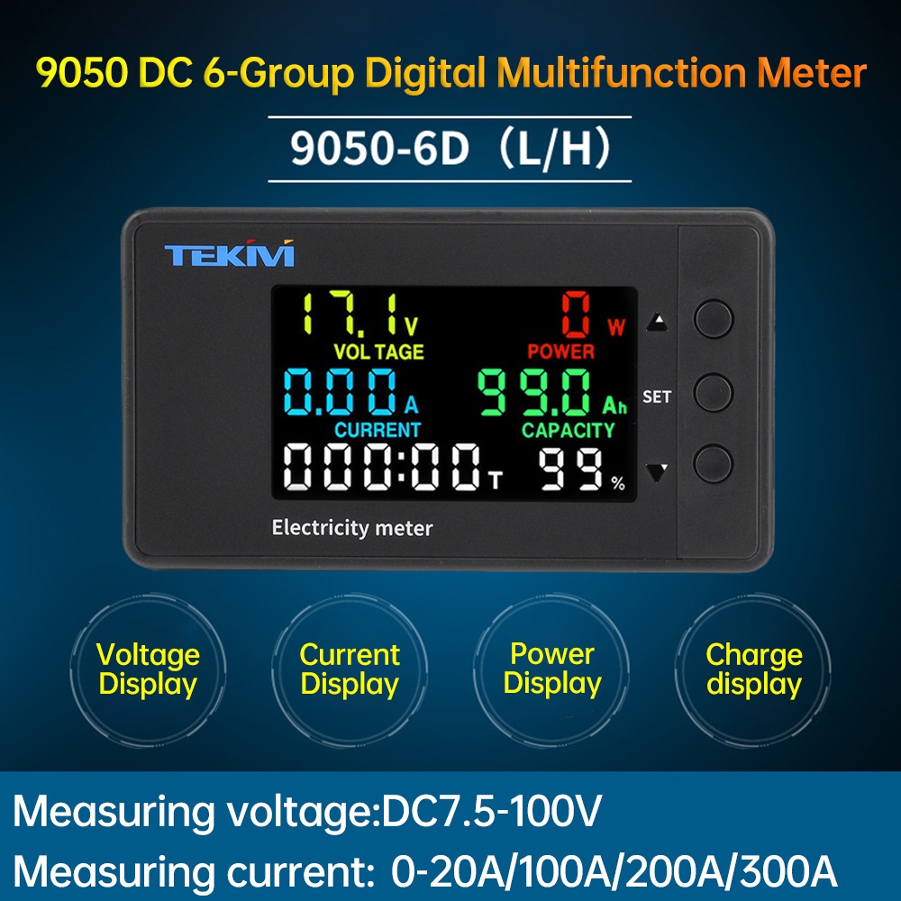 Multi-function Digital DC Voltage Ammeter Power Meter DC 7.5-100V Two-way Detection Power Analyser 2