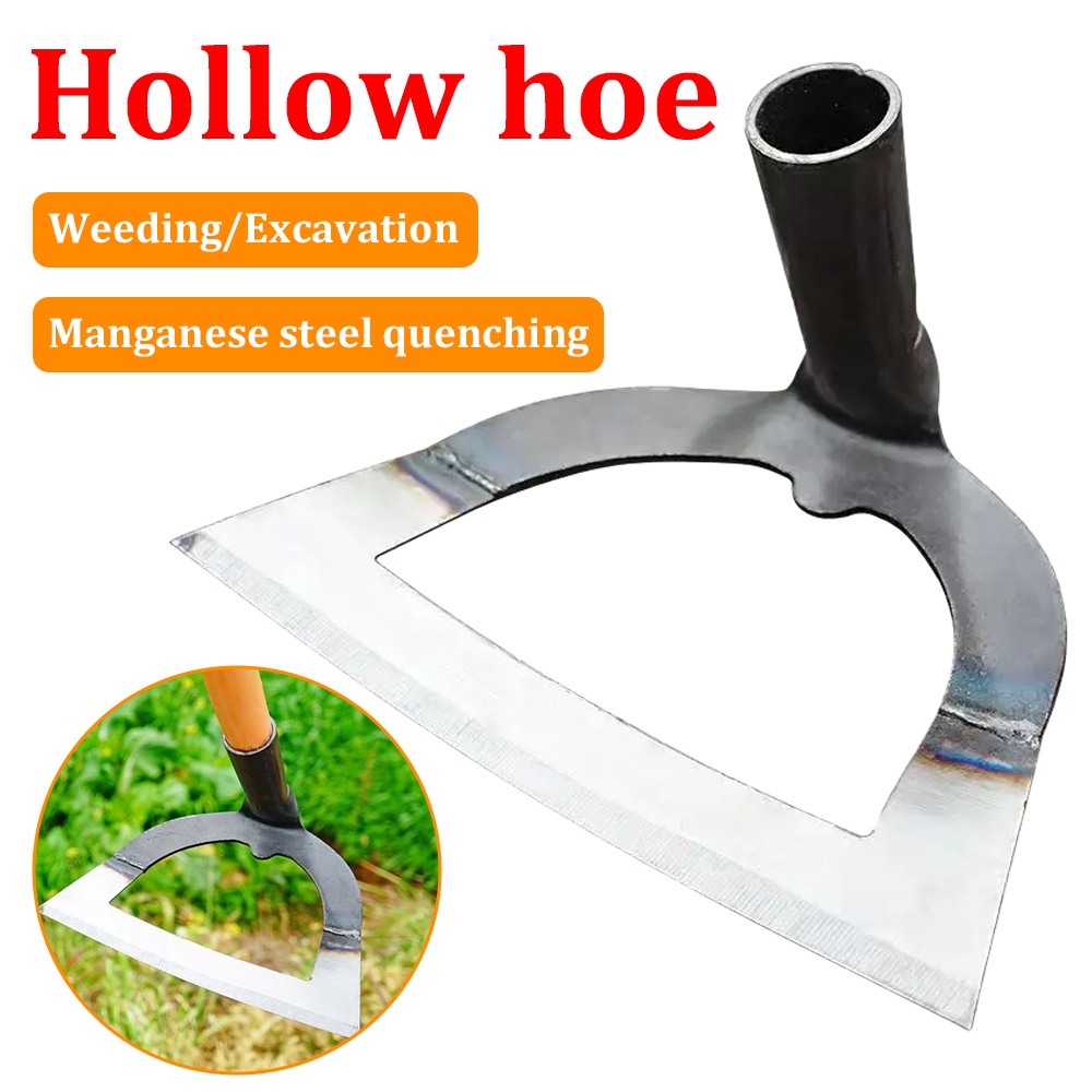 Gardening Hollow Hoe Weeding Rake Steel Farm Tool Grasping Raking Level Loosen Soil Harrow Clean Lea