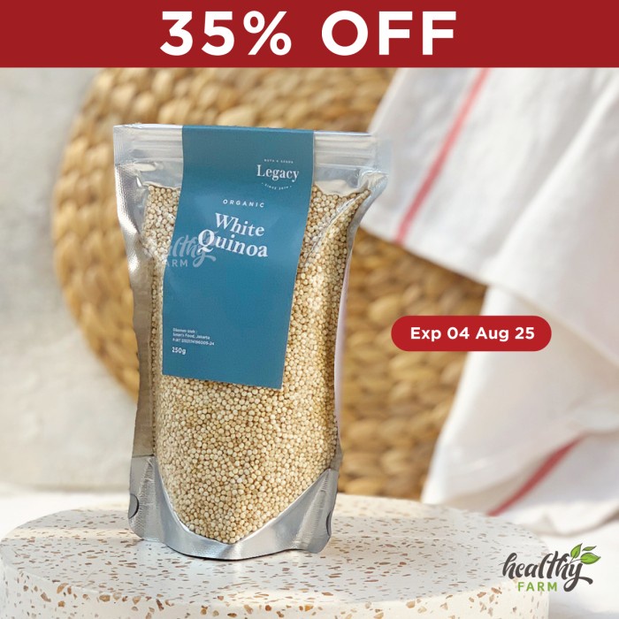 

SALE !!! ORGANIC WHITE QUINOA / GLUTEN FREE QUINOA PUTIH ORGANIK 250G READYY