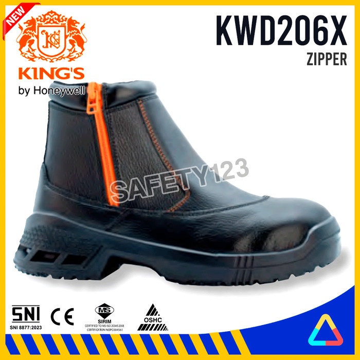 Kings KWD 206X Sepatu Safety Shoes King's KWD206 Honeywell Zipper