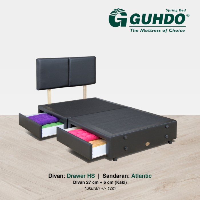 Tempat Tidur Laci Guhdo / Base Drawer HS / Divan Laci Guhdo Horizontal Split