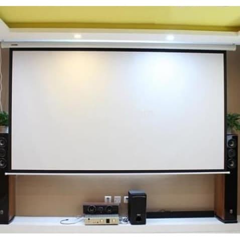 letaec manual screen gantung 96" putih