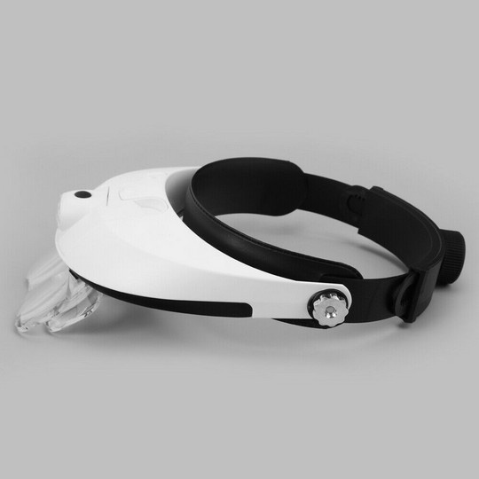 

2 LED Head-Mounted Lamp Magnifier Light Kaca Pembesar Headband