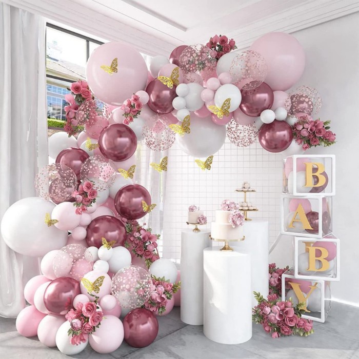 Terlaris 1pcs Balon Set Arch Ungu Pink Metalik Balon Garland Balon