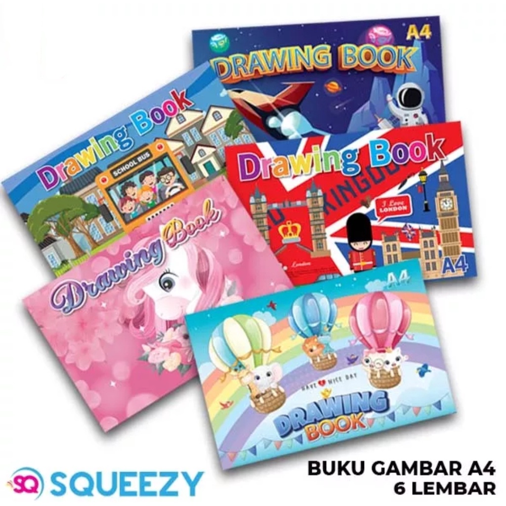 

Promo !!! Buku Gambar A4 Squeezy 6 Lembar / Pack 10 Buku