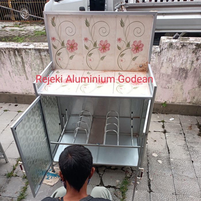 Rak kompor 2 tungku ada rak piring