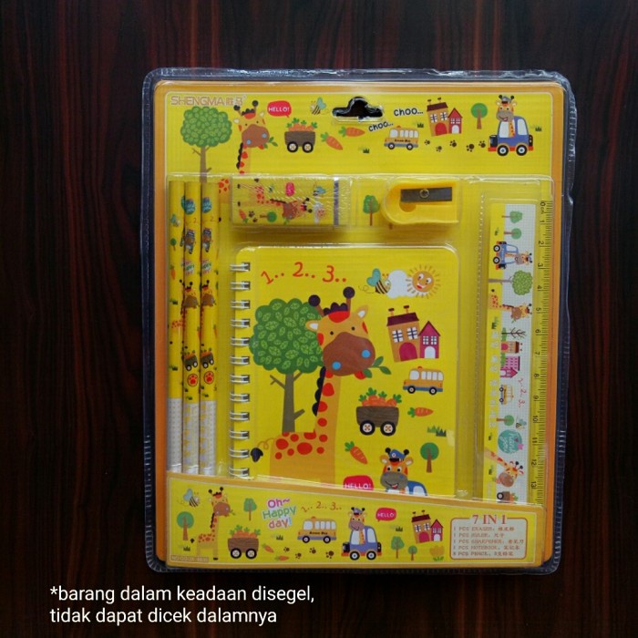 

paket alat tulis study set karakter animal hewan jerapah lucu dan unik Kode 308