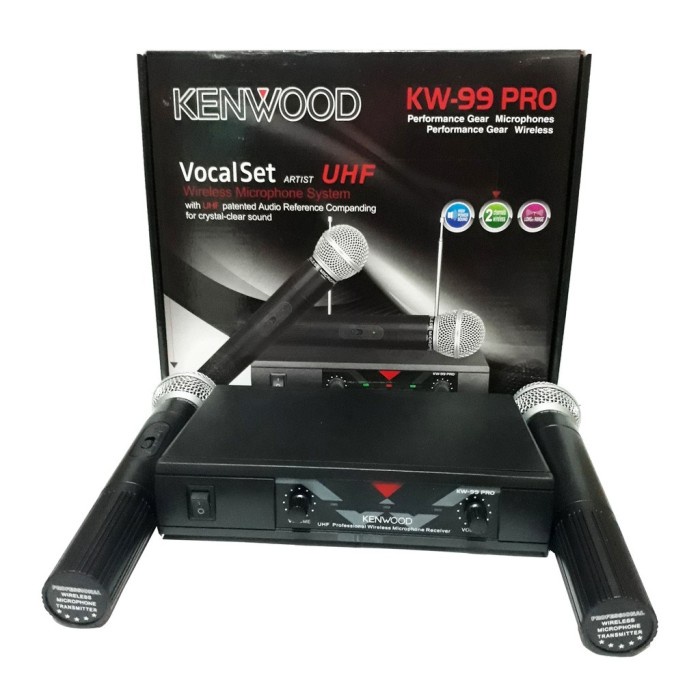 Mic Wireless Double Kenwood KW 99 Microphone / Mik Tanpa Kabel