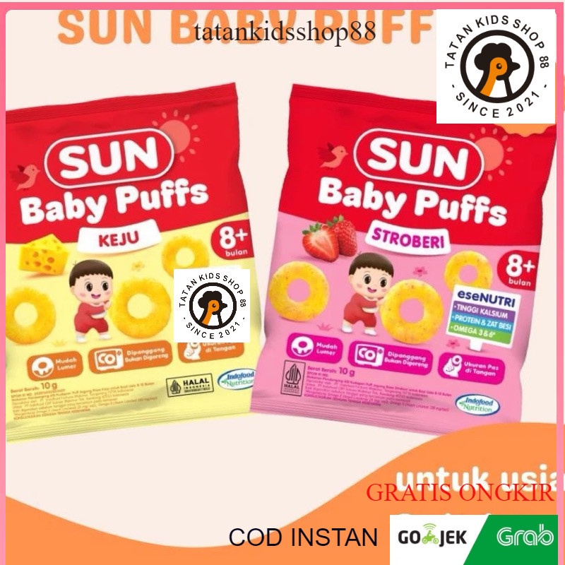 

Sun Baby Puff Sachet 10gr Biskuit Sereal Makanan Bayi Fruit Puree Puffs Cemilan 8 Bulan