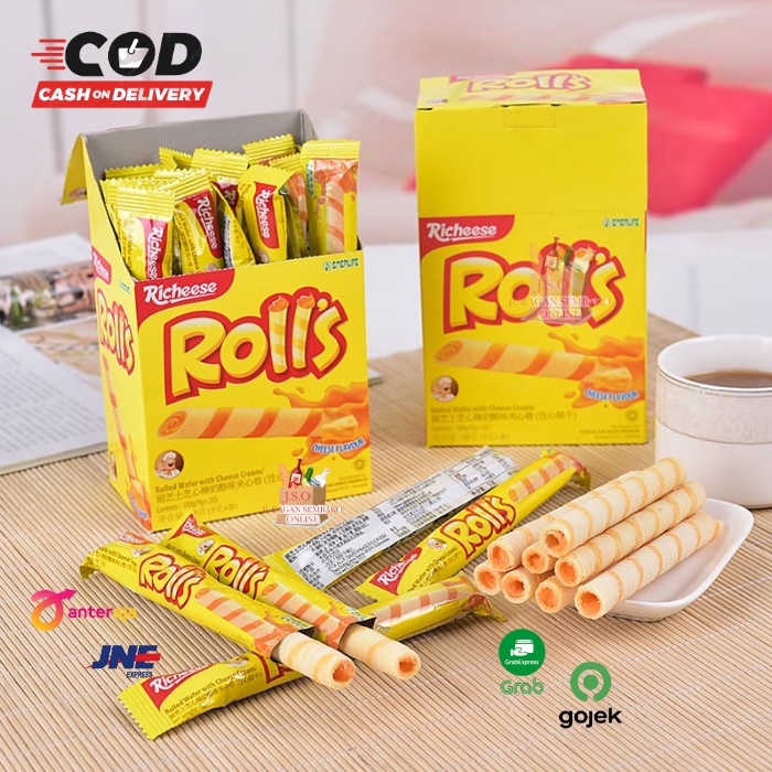 

Nabati Rolls Box 20 pcs x 8 gr Rolls Cheese Chocolate Richeese Coklat Keju Snack Cemilan Anak