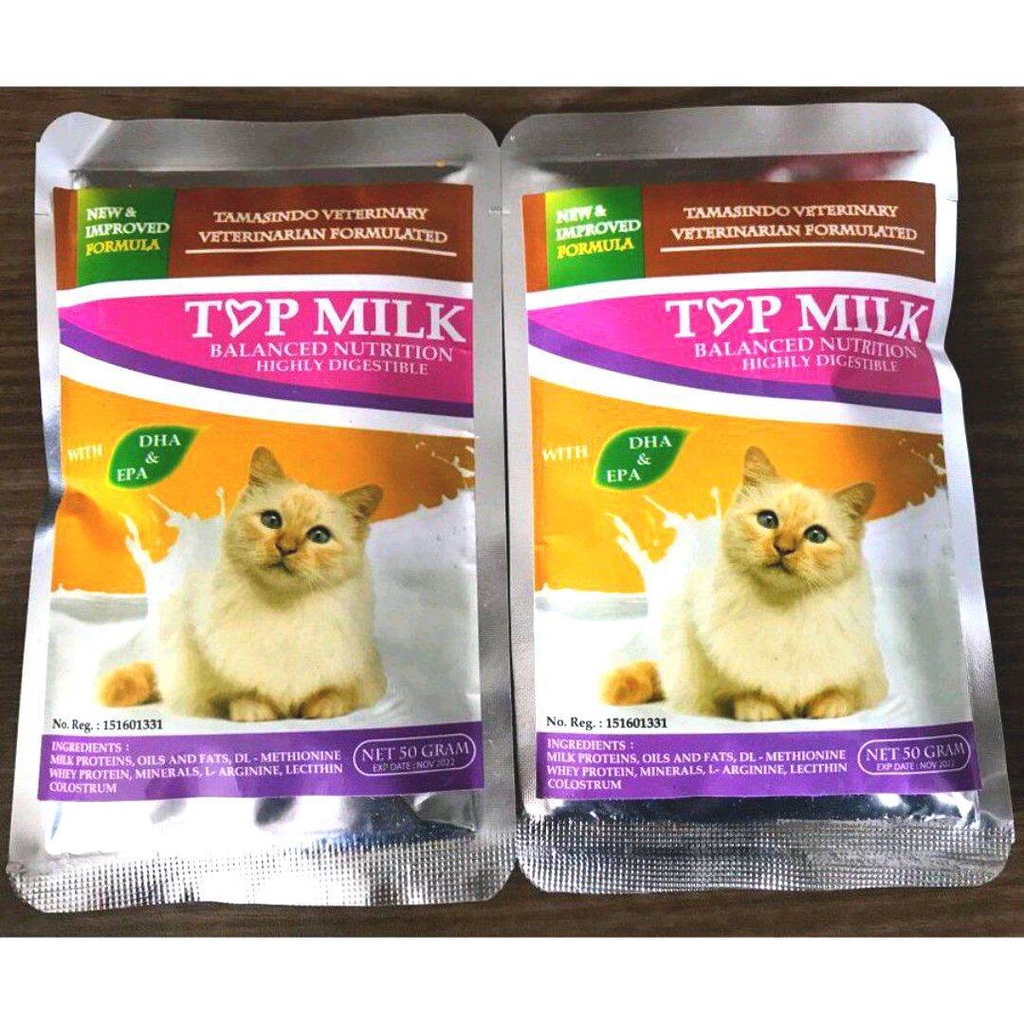 

1 SACHET TOP MILK CAT 50GR SUSU KUCING & KITTEN DHA & EPA TOP MILK