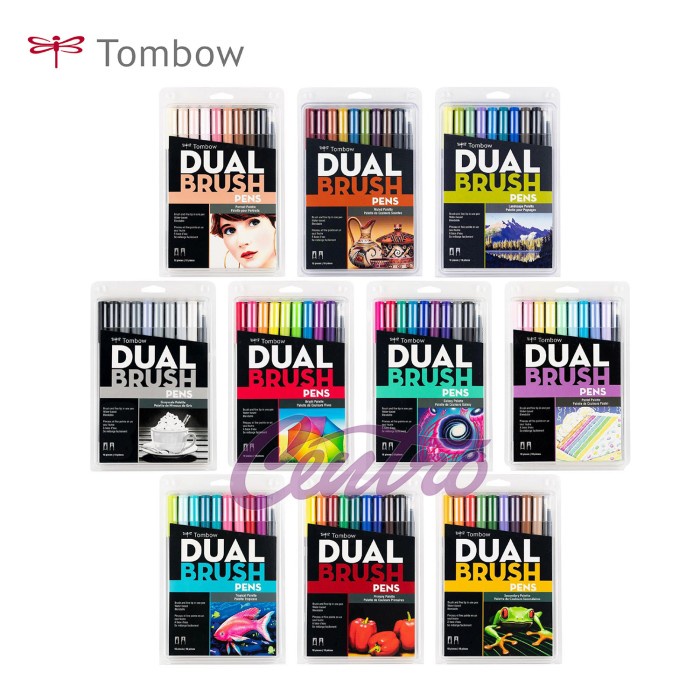 

Tombow Brush Abt Dual Tip Set 10 Pastel Coloring Painting Mewarnai