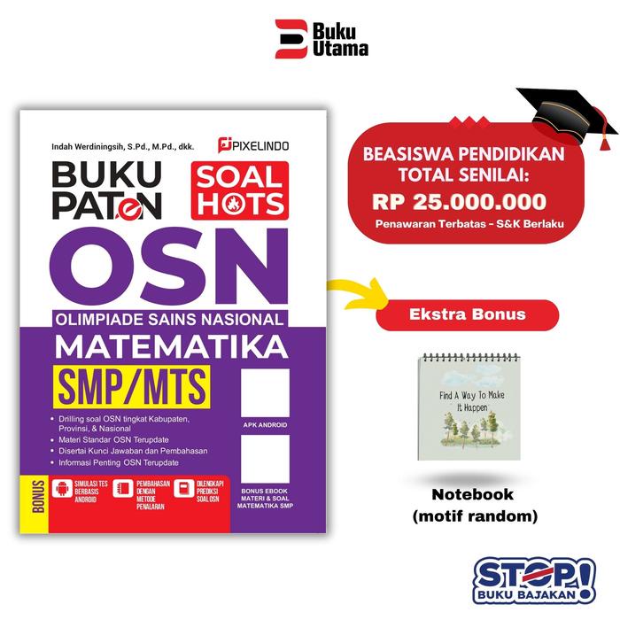 

Buku Paten Olimpiade Sains Nasional Matematika Smp/Mts (Mencakup Materi, Latihan Soal, Pembahasan