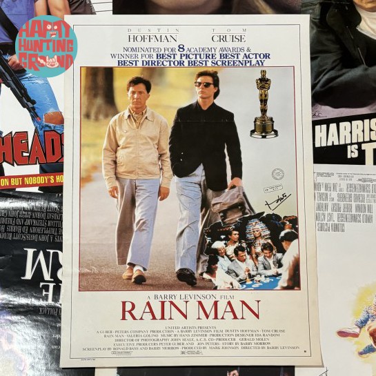 Poster Film Bioskop Original Rain Man Thn 1988 ; Cast. Dustin Hoffman,Tom Cruise ; Good Condition,