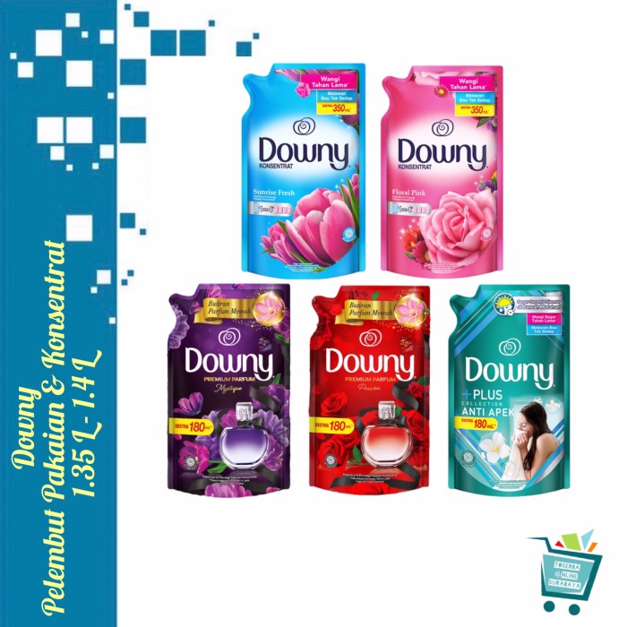 Downy Pelembut dan Pewangi Pakaian / Konsentrat Pakaian 1.35L / 1.4L