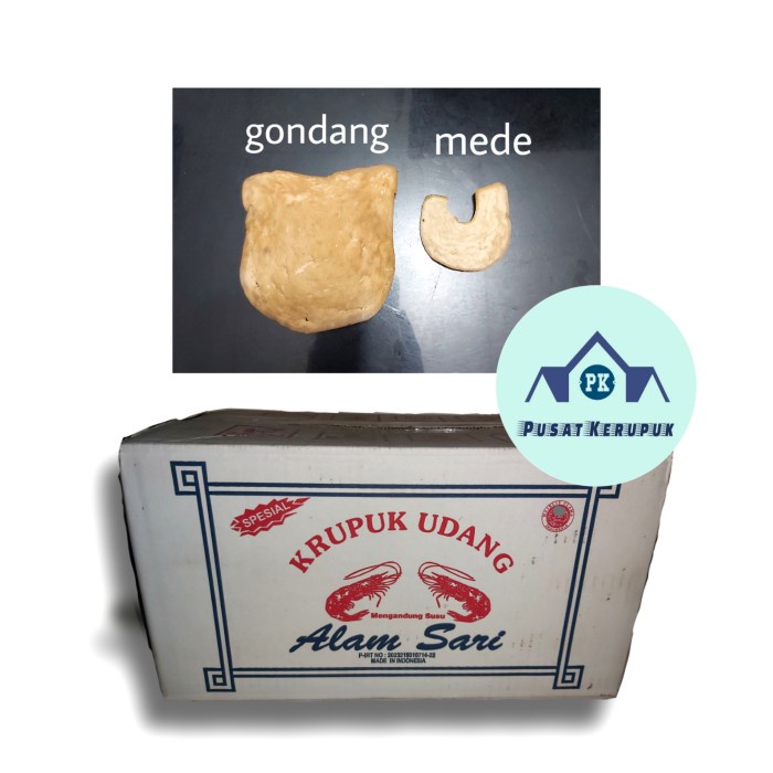 

Kerupuk Udang Alam Sari/Krupuk Udang/Keripik Udang Mentah 5 kg/dus