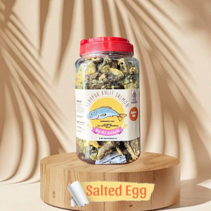 

Kerupuk Salmon Rasa Salted Egg / Telur Asin kemasan Toples Jumbo Cemilan Gurih dan Enak Food Snack