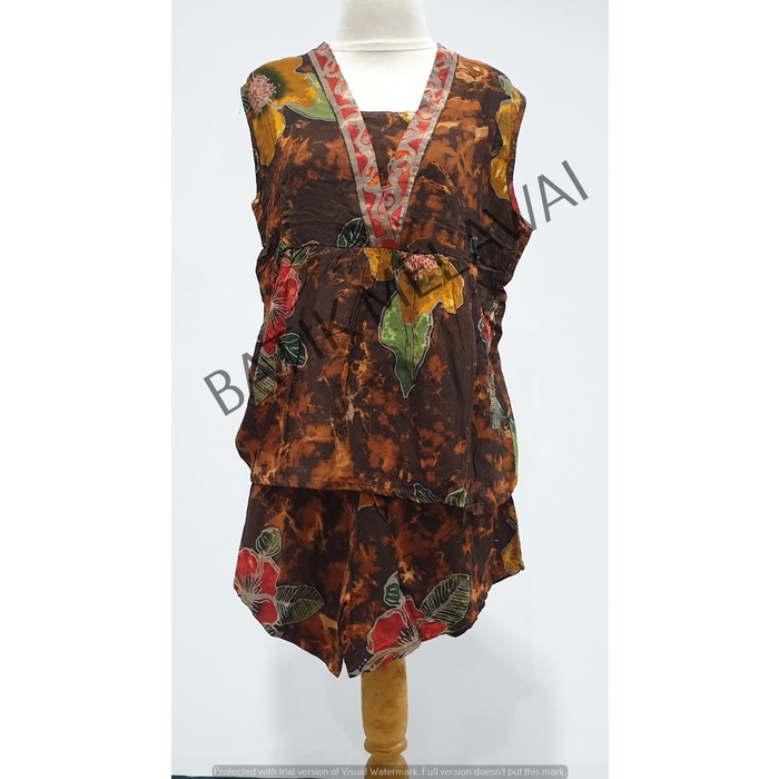Setelan Batik PREMIUM SUNAN ORI celana pndk tangan pendek L Kimono TB
