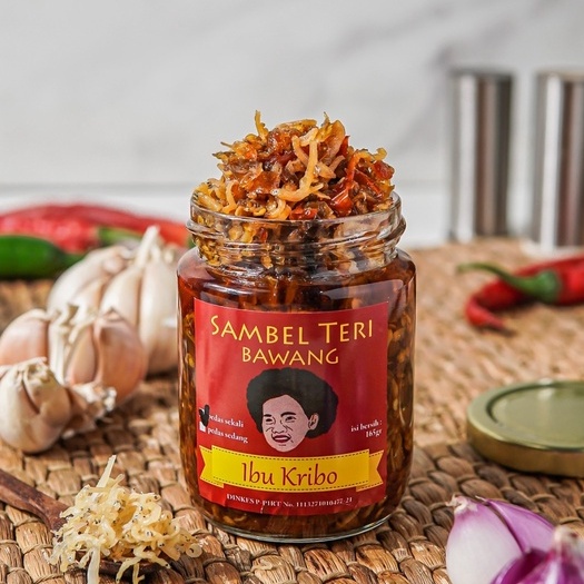 

HJE SAMBEL TERI BAWANG Sambal Ibu Kribo Khas Bogor (Sangat Pedas)