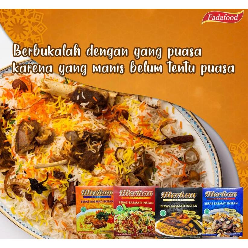 

HJE MERHAN Food 500gr Paket Beras Basmati Plus Bumbu Rempah Lengkap Nasi Kabuli Biryani Mandhi Kabsa