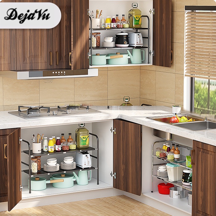 TERBAIK DEJAVU Rak Dapur Panci Bawah Wastafel Rak Bumbu Susun HRM160