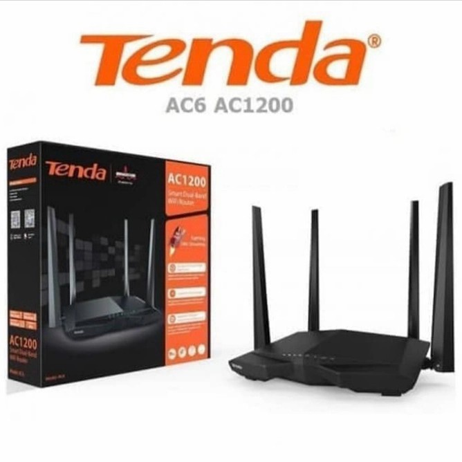 Router Wifi SMART TENDA AC6 AC1200 DUAL BAND Wireless Router Tenda AC6 untuk