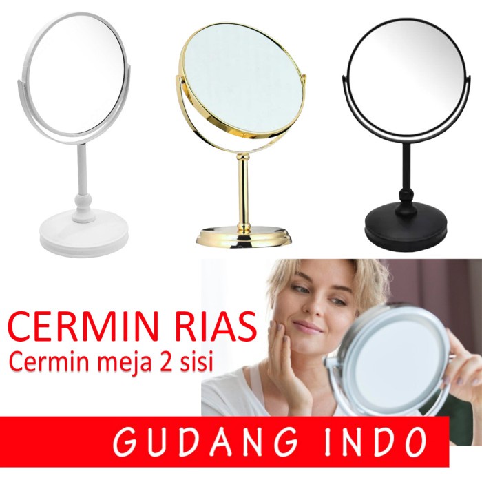 Cermin Rias Meja Pembesaran 2X Putih / Kaca Rias Informa Exclusive
