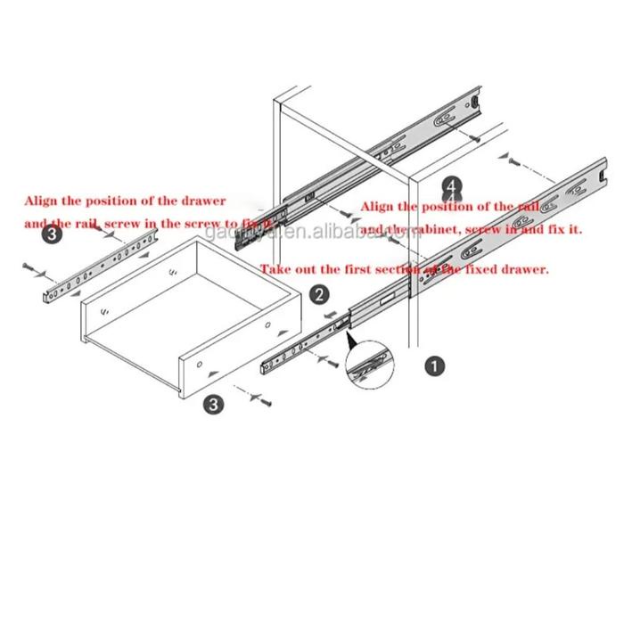 Rel Geser Kabinet Rail Laci Dapur Per Sepasang 30Cm 35Cm 40Cm Rel Laci Double Track