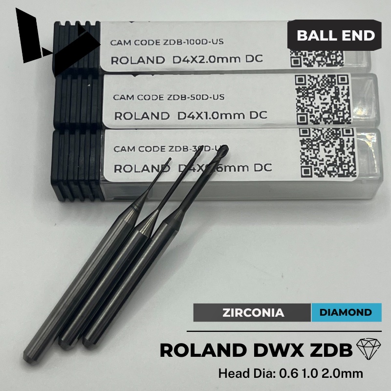 DS ZDB-30D-US ZDB-50D-US ZDB-100D-US Diamond Coated Bur for Zirconia MIlling Roland DWX50 DWX51 DWX5