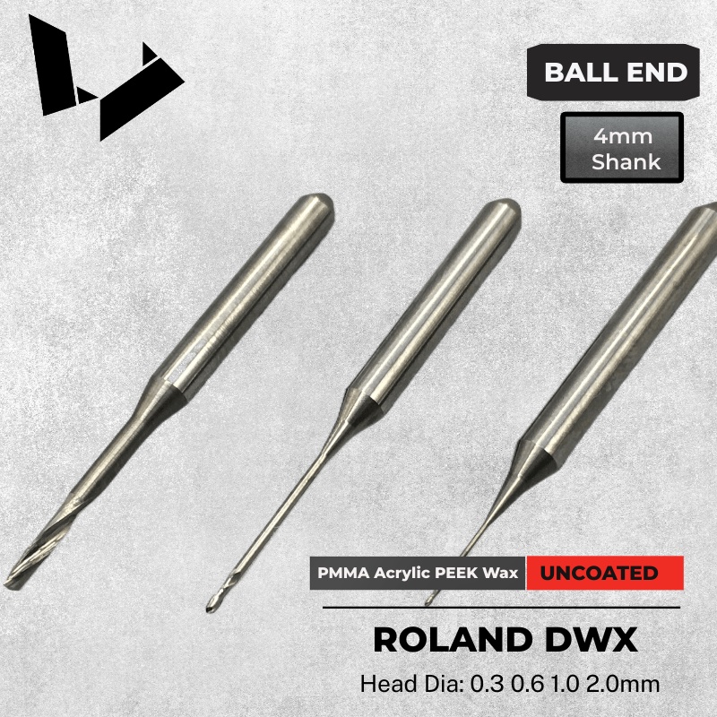 DS ZCB-15D-US ZCB-30D-US ZCB-50D-US ZCB-100D-US Carbide Ball End Tool, Replacement PMMA Milling Bur 