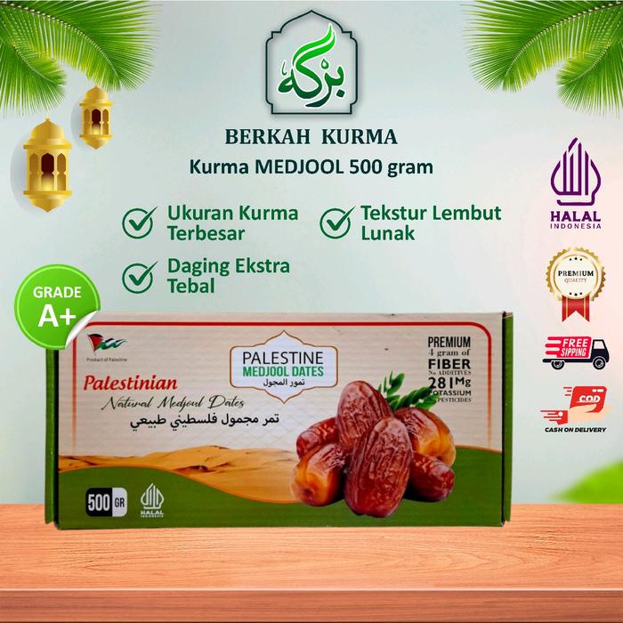 

Kurma Medjol Palestin Jumbo 1kg Natural Delight Premium - Makanan Snack - Food
