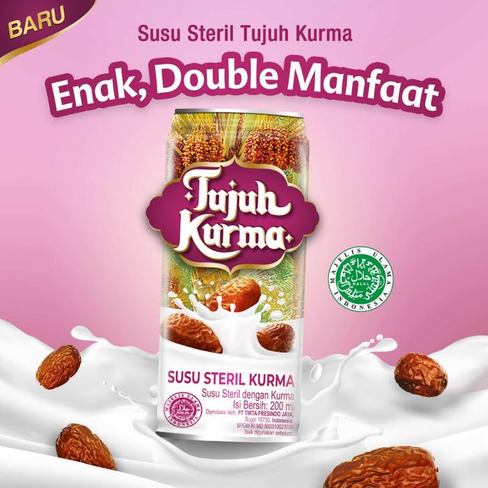 

7 Kurma Susu Steril Tujuh Kurma Vitamin A,B dan C 1 Dus isi 12