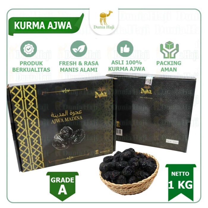 

Kurma Ajwa Asli Madinah 1kg Kurma Nabi Premium Original Saudi Dates