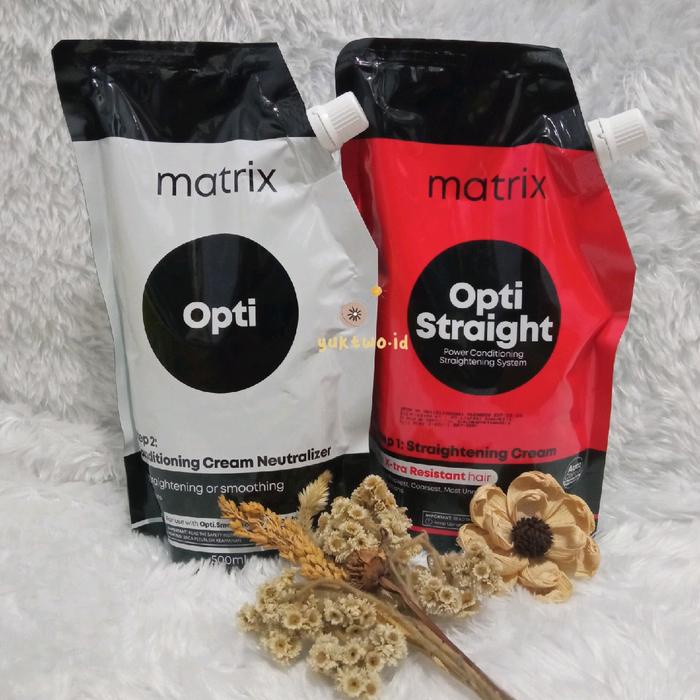 Matrix Opti Straight Smoothing X2 Sepaket 500ml Step 1 dan Step 2 Xtra
