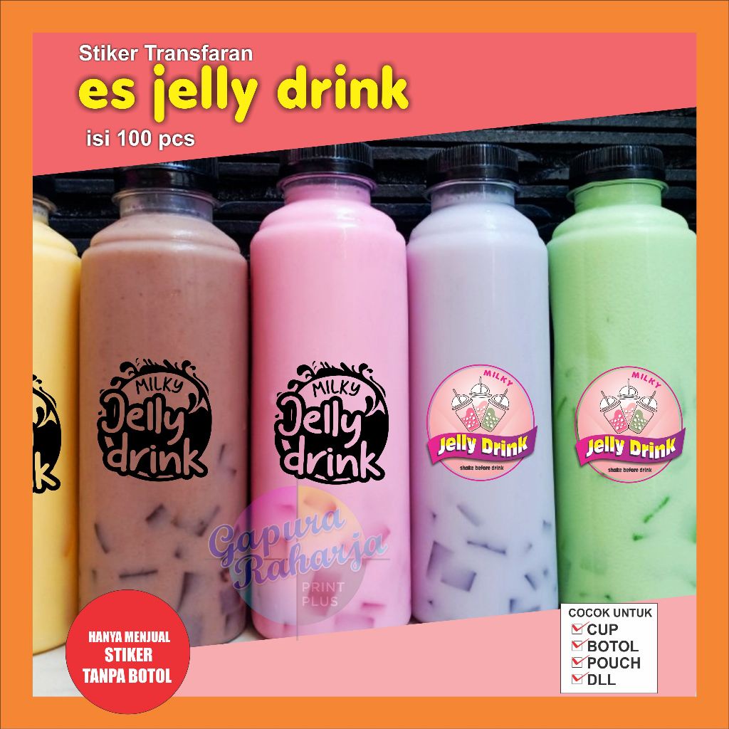 IK Stiker Es Jelly Drink Transfaran isi 100