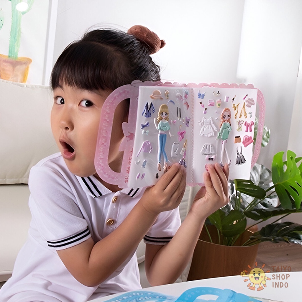 

IK! TAIYO Seni Kerajinan Album Stiker Anak Buku Koleksi Tempel Sticker Lucu Fashion Activity