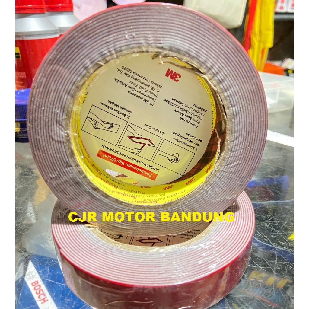 

iK! 3M VHB 12mm DOUBLE TAPE BUSA SUPER REKAT VHB MERAH 3M ASLI ORI 4.5m