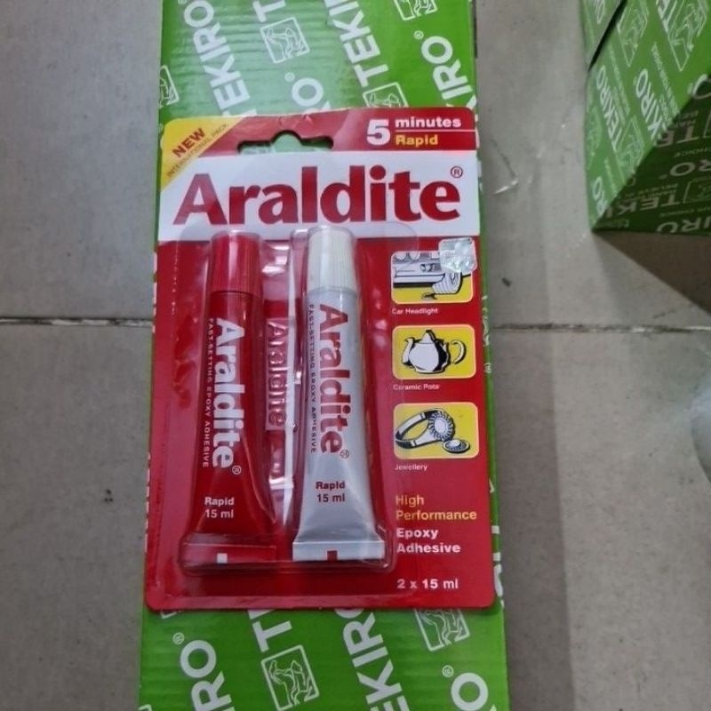

iK! araldite merah lem besi lem epoxy 2 komponen 5menit rapid