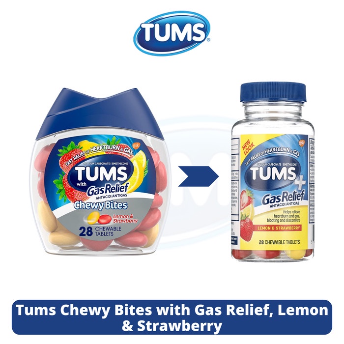 

Terlaris Tums Gas Relief Chewy Bites Lemon & Strawberry Ready